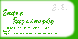 endre ruzsinszky business card